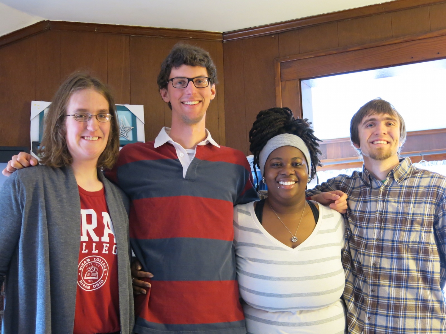 2014-15 XPLOR Residents in Hiram Mantua: Kim Guy, Jonathan Cahill, Shameka Ferrell, and Blaine Kuss