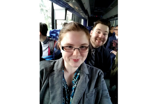 NBA XPLOR Residents Mary Taylor and Ian Pollard on their way to Capitol Hill for "Lobby Day," where they would speak with their respective state and district Representatives and Senators