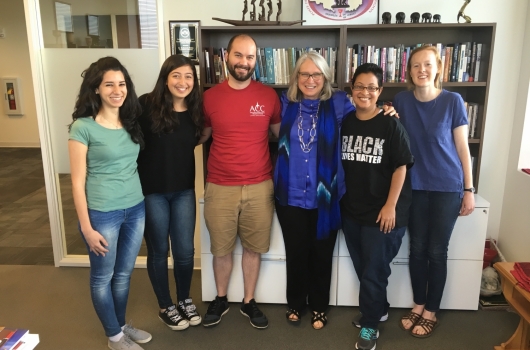 NBA XPLOR alum Matthew Capestro with DPF interns and former GMP Rev. Dr. Sharon Watkins