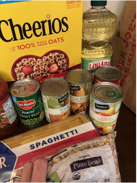 Some of the pantry staple items South Hills purchased for families.